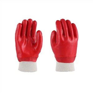 Sarung Tangan Pergelangan Tangan Rajut PVC Merah