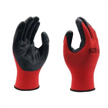 Sarung Tangan Lapis Nitril 13G-Merah/Hitam